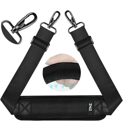 ZINZ 75" Shoulder Strap with Fixed Pad and Dual Balanced Buckles，Black - color: Black