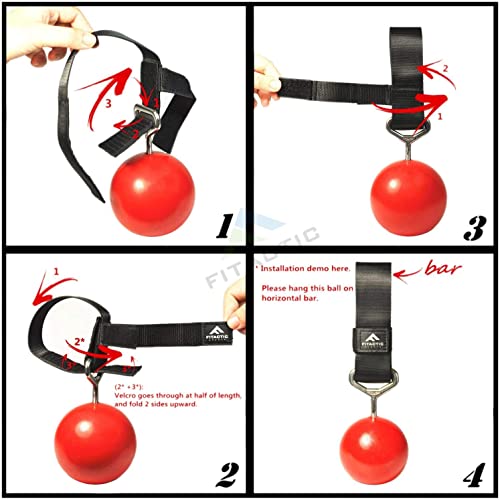 Rock Climbing Solid Training Cannonball Bomb Power Pull Up Ball Hold Grips for Straps for Finger, Forearm, Biceps, Back Muscles - color: Black (3")