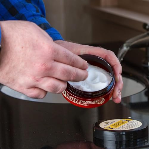 Duke Cannon Bloody Knuckles Hand Repair Balm, 5 oz (Pack of 2), Unscented | Heavy-duty hand repair balm deeply moisturizes dry, cracked hands without leaving a greasy residue. - size: 5 Ounce (Pack of 2)