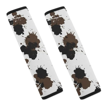 2 Pack Cow Print Dark Brown Seat Belt Shoulder Pad Universal Soft and Comfortable Seat Belt Covers Cushion for Kids, Most Cars, Comfortable Driving - color: Pattern 4