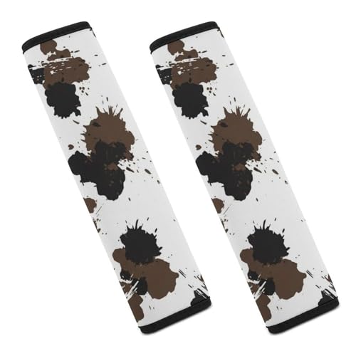 2 Pack Cow Print Dark Brown Seat Belt Shoulder Pad Universal Soft and Comfortable Seat Belt Covers Cushion for Kids, Most Cars, Comfortable Driving - color: Pattern 4