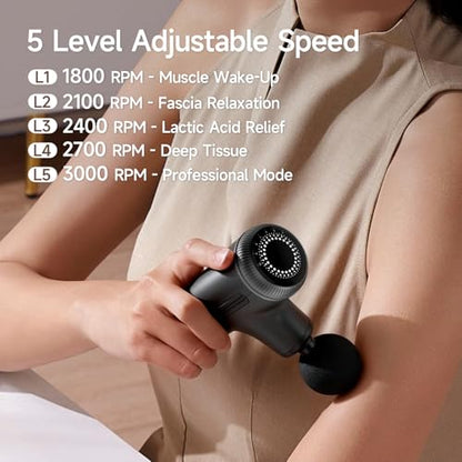 HEYCHY Super Mini Massage Gun with 4-10mm Amplitude, HSA, FSA Eligible | Travel Size, Quiet Operation, Muscle Care for Men Women Shoulder Back - color: Dark Gray