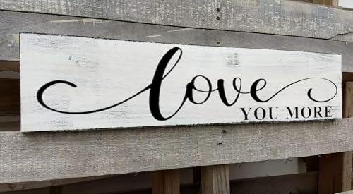 Love You More Metal Sign 16x6 Inch - Rustic Farmhouse Master Bedroom Wall Decor - color: Metal Sign10, size: 16x6 Inch