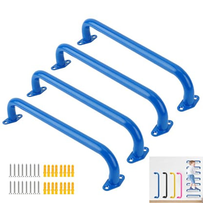 BiJun 17 Inch Monkey Bars Heavy Duty Metal Playground Handles,Blue 4 Pack | Indoor Outdoor Ceiling Grab Bars,Anti-Rust Steel,300LBS Capacity,for Backyard Climbing Frame Treehouse Wall Ladder - color: Blue-4pcs
