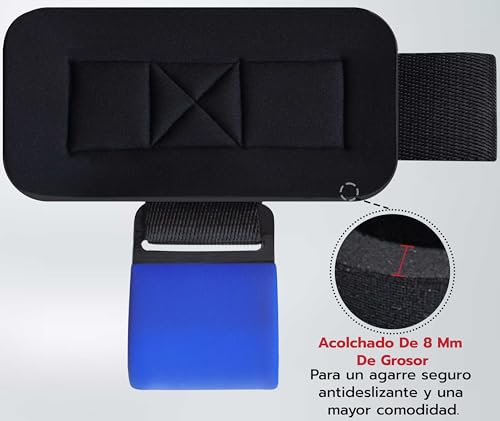 AQF Weight Lifting Hooks (Pair) - Neoprene Padded Wrist Strap for Deadlift - color: Blue