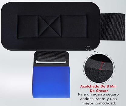 AQF Weight Lifting Hooks (Pair) - Neoprene Padded Wrist Strap for Deadlift - color: Blue
