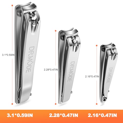 DRMODE Finger Nail Clippers Adult - 8 Pack Nail Clippers Bulk for Men Women Sharp Travel Toenail Clippers and Fingernail Clipper Set Curved Cutter Trimmer with Nail File - style: 8 Pack -Silver