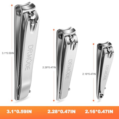 DRMODE Finger Nail Clippers Adult - 8 Pack Nail Clippers Bulk for Men Women Sharp Travel Toenail Clippers and Fingernail Clipper Set Curved Cutter Trimmer with Nail File - style: 8 Pack -Silver