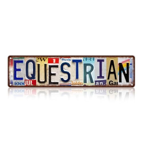 Vintage Sport Street Sign Equestrian Wall Decor Metal Tin Signs | for Bar Home Bedroom Garage - color: St-K-02