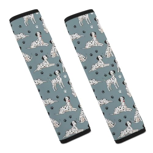 2 Pack Universal Soft and Comfortable Car Seat Straps Shoulder Pads for Kids, All Vehicles, Dalmatian Neck Strap Covers, Neck and Shoulder Support - color: Pattern 1049