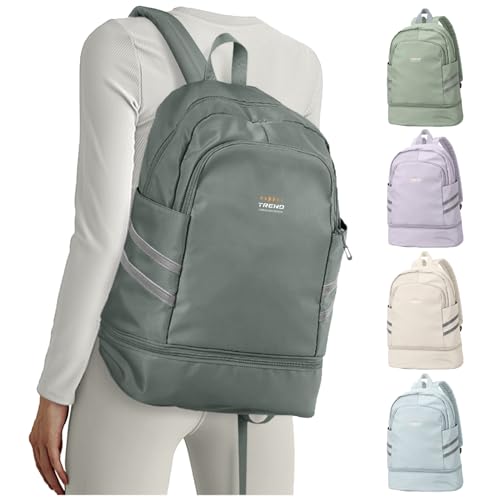 coofay Gym Backpack For Women Waterproof Backpack With Shoe Compartment Lightweight Travel Backpack Sports Backpacks Large Gym Bag - color: Olive Green, size: Large