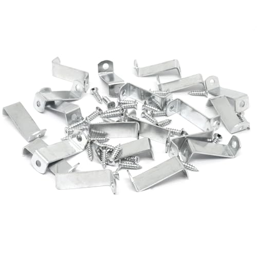 Offset Clips for Picture Framing, Z-Shape Canvas Mounting Clips with Mounting Hole, with Screws (20pcs, 32mm) - size: 32mm