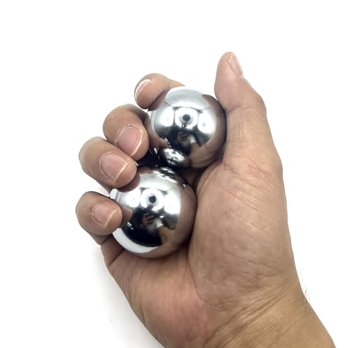 6.35oz(0.18kg) Set of 2 Chinese Baoding Balls Hand Exercise Therapy Balls 1.57 Inches Diameter Stress Reliefe Balls with Gift Box