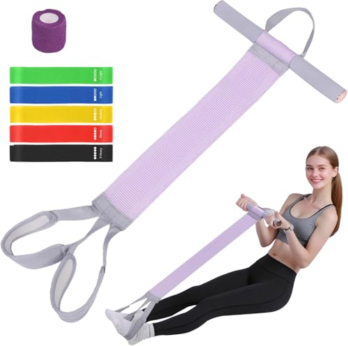 Fabric Resistance Band with Handles & Non-Slip Pedal, 120lb Full-Body Excercise Band,Resistance Loop Exercise Bands Set of 5,Portable Stretch Bands for Leg, Arm & Core - color: Colorful