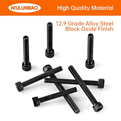 M6 x 40mm 45mm 50mm 55mm 60mm Hex Socket Head Cap Screws Bolts 12.9 Grade Alloy Steel, Black Oxide Finish, Metric Allen Hex Drive, Machine Fully Threaded, Assortment Kit 25PCS - size: M6 x 40/45/50/55/60mm (25PCS)