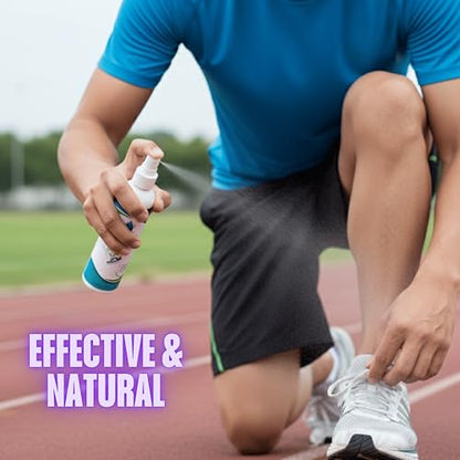 Natural Shoe Freshener Spray - 4oz (120ml) Water-Based Mist with Eucalyptus, Peppermint, Tea Tree & Lemongrass - Quick Acting Odor Neutralizer for Shoes, Gym Bags