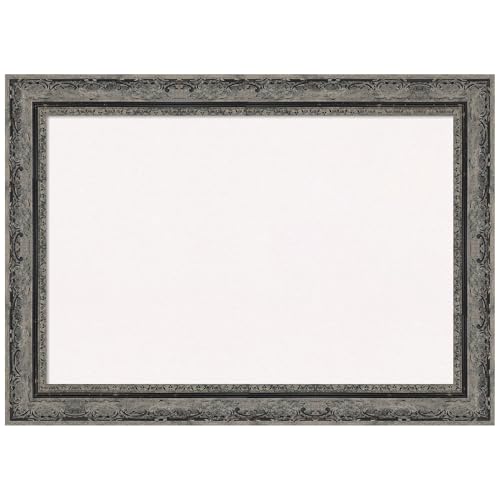 Amanti Art White Cork Board for Wall, 20x28 Vision Board with Black Frame, Medium Corkboard Office Decor for Home Organization, Traditional Corkboard Pinboard to Display Items for Home Organization - color: Filigree Matte Black, size: 28" x 20"