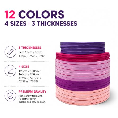 HARELA Foldable Pole Dance Mat, Safety Mat for Home Spinning Round Pole Dance Mat, Anti-Collision Cushioned PU Leather Mat for Yoga, Gymnastics, Pole Dancing - size: 160*5cm/63*2"