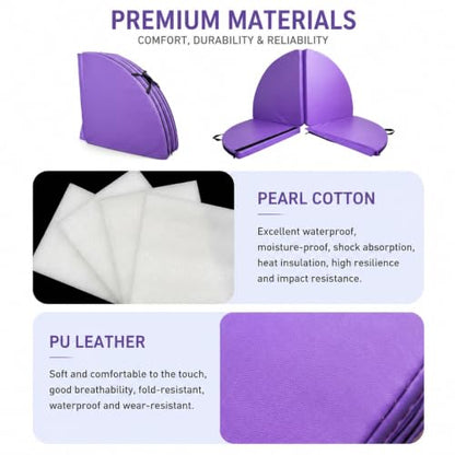 Pole Dance Crash Mat, Stripper Pole Mat with Pearl Cotton Filling & PU Leather, for Fitness Gymnastics Yoga Home Studio, 4 Panel Foldable, Easy Storage - size: 120*5cm/47.2*2in