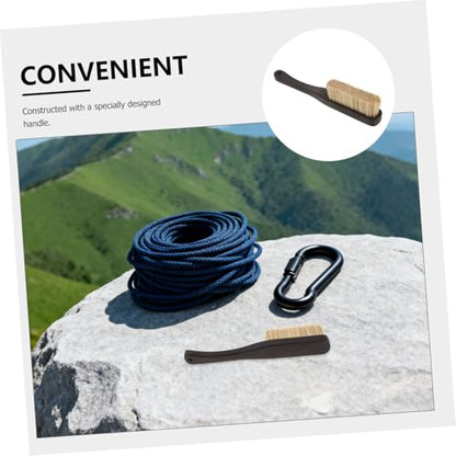 TEHAUX Climbing Chalk Brush with Ultra-Dense Fine Boar Bristles and Hardwood Handle, Outdoor Bouldering Cleaning Tool for Rock Climbers and Adventure Sports