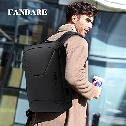 FANDARE Anti-Theft Backpack Business Daypacks fits 15.6 Inch Laptop Travel Large Backpack with USB Charging Port Waterproof Computer Bag Bookbag for Women Men Notebook Black - color: Black