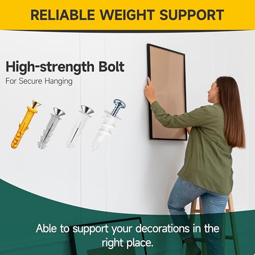 Mywish 510Pcs Wall Hanging Kit with Anchors and Screws, Dry Wall Anchors and Screws Kit for Picture Hanging, Plastic Drywall Screws and Anchors for Sheetrock Concrete Brick, 6 Sizes