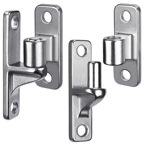 Dolibest Heavy Duty 304 Stainless Steel Gate Hinges, Non-Welded One-Piece Design, Wall Mount Gate Hinges with 5/8'', Post Mounting for Farm Gates Wall/Wooden Fences, 600 lbs Capacity, (2 Set) - color: Silver 2-pack
