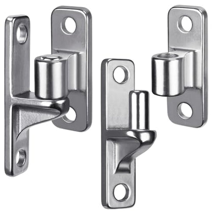 Dolibest Heavy Duty 304 Stainless Steel Gate Hinges, Non-Welded One-Piece Design, Wall Mount Gate Hinges with 5/8'', Post Mounting for Farm Gates Wall/Wooden Fences, 600 lbs Capacity, (2 Set) - color: Silver 2-pack