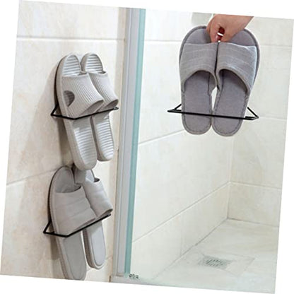 2pcs Wall Mounted Wrought Iron Shoe Rack for Slippers and Sneakers Storage Organizer Space-saving for Tidy Homes