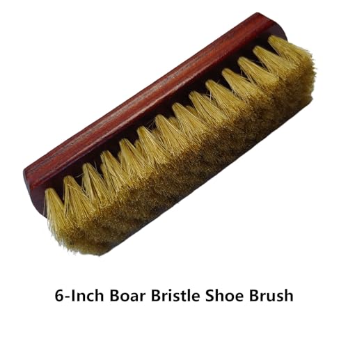 2-Pack Shoe Brush, Horsehair Brush & Boar Bristle Brush | 100% Pure Horsehair & Boar Bristle, Premium Beech Handle – Restores Shine While Deep Cleaning Leather, Boots & Sneakers - color: Yellow and Brown