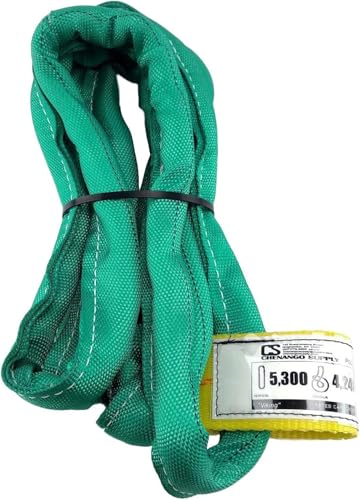 Chenango Supply VR2 30ft Green Endless Round Polyester Rigging Sling | USA Made, Double-Ply Cover, for Lifting & Material Handling, Capacity: 5,300 lb Vertical, 4,240 lb Choker, 10,600 lb Basket - size: 30 ft