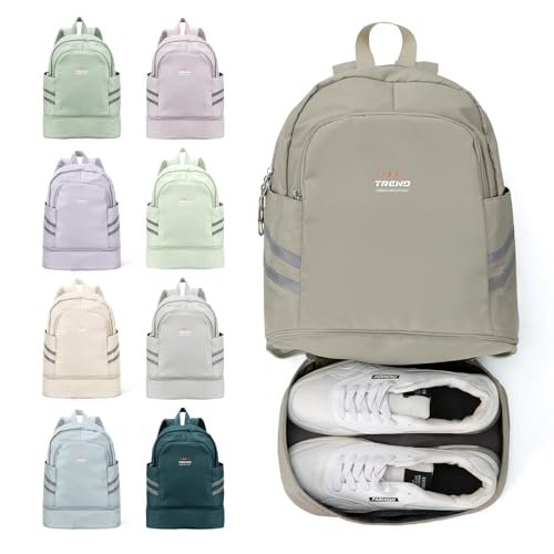 coofay Gym Backpack For Women Waterproof Backpack With Shoe Compartment Lightweight Travel Backpack Sports Backpacks Small Gym Bag - color: A-light Brown, size: Small