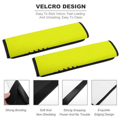 2 Piece Soft Padded Seat Belt Shoulder Pad for Adult Use, All Vehicles, Softball Yellow Automotive Seat Belt Protector, Easy Install (No Tool) - color: Pattern 1197