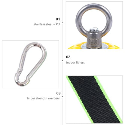 Garneck Wrist Exercise Grip Ball Pair with Hanging Rings Solid Climbing Training Grip Ball for Hand and Finger Strength for Rock Climbing and Wrist Workout Random Color