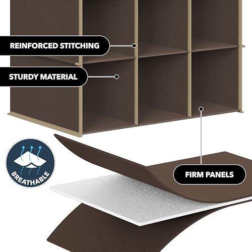 Simple Houseware 24 Section Shelves Hanging Shoes Organizer, Brown | 3 Metal Hooks, 8 Tier, Holds Up to 24 lbs - color: Brown