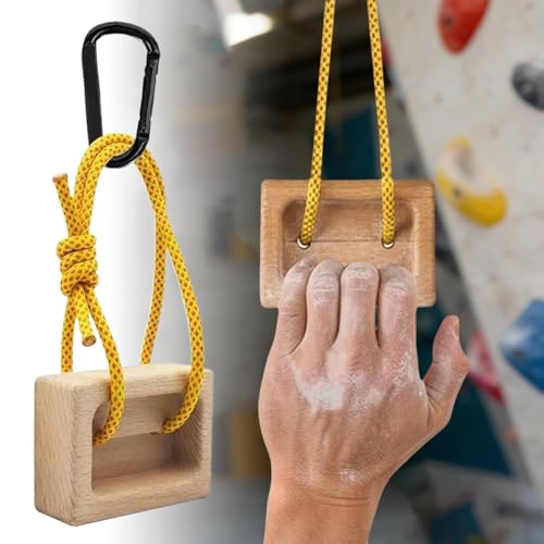 Hangboard Climbing 1 Pair Wooden Pull up Equipment | Fingerboard Climbing for Climbers Tree Hand Playground Enhances Grip Strength Indoor Outdoor Doorway
