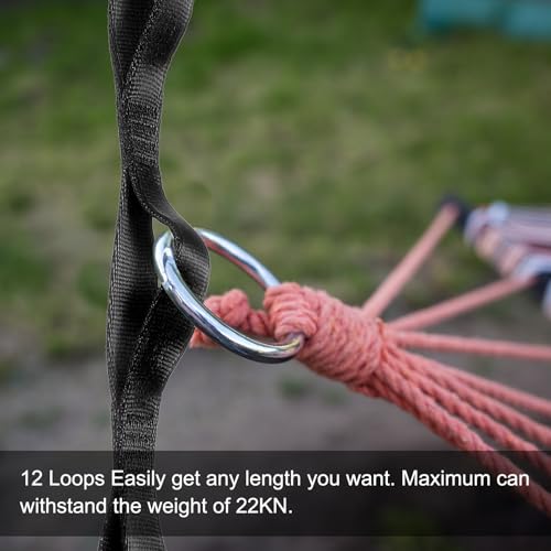 PATIKIL 22KN Adjustable Daisy Chain Yoga Extend Belt, Nylon Climbing Sling Straps for Home Workout Exercise Pilates Gymnastics