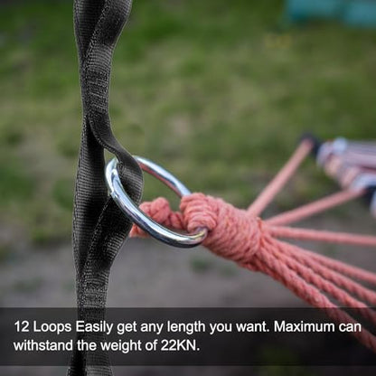PATIKIL 22KN Adjustable Daisy Chain Yoga Extend Belt, Nylon Climbing Sling Straps for Home Workout Exercise Pilates Gymnastics