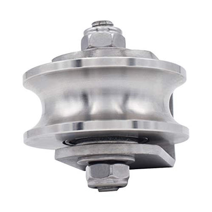 Pulley Wheel Heavy Duty Single Wheel Swivel Pulley Block Duplex Bearing 304 Stainless Steel 360 Degree Rotation Smooth Loading 800 Kg for Material Handling and Moving Lifting - size: 137mm