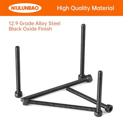M3 x 30mm 35mm 40mm 45mm 50mm Hex Socket Head Cap Screws Bolts, 12.9 Grade Alloy Steel, Black Oxide Finish, Metric Allen Hex Drive, Machine Fully Threaded, Assortment Kit 100PCS - size: M3 x 30/35/40/45/50mm (100PCS)