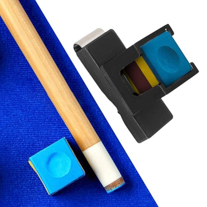 flexman Billiard Chalk Holder, Aluminum Universal Dry Oil Pool Cue Chalk Holder with Magnetic Belt Clip, Professional Snooker Billiard Accessories - color: Black
