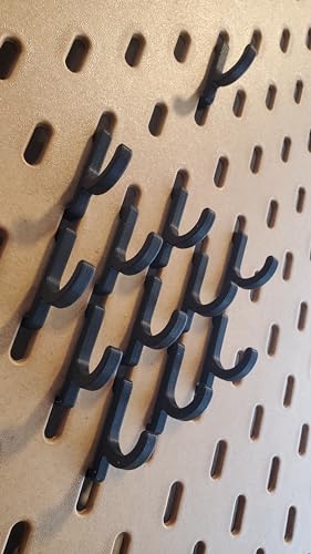 'Just Hanging' Pegboard Hook Packs, Compatible with IKEA SKADIS Pegboard, Display Hook SKADIS Accessory (Matte Black, 12pk, J-Hook) - color: Matte Black, size: 12pk, J-Hook