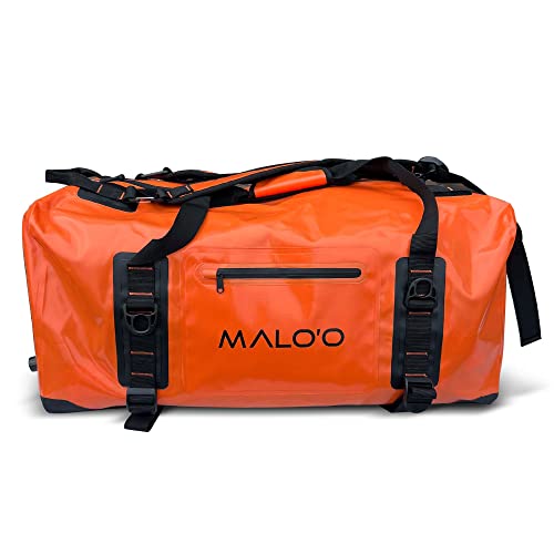Malo’o 60L & 90L Airtight Waterproof Duffel Bag Backpack – Heavy Duty Dry Bag with Waterproof Zipper, Submersible Gear Bag for Fishing, Boating, Camping, Travel & Outdoor Adventure - color: Orange, size: XL