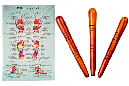CCcollections Wood Therapy Massage Tools, Reflexology Wooden Stick Tool, Traditional Equipment for Relieving Muscle Pain Body Lymphatic Drainage Massager - (Set B) - size: Set B