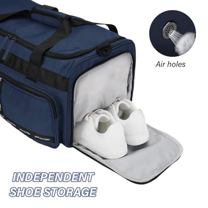 MAXTOP Gym Bag for Women Men Travel Duffle Bag Large Capacity Carry On Weekender Overnight Bag With Shoe Compartment Gym Tote Dry Wet Separation Duffel Bag for Travel - color: Dark Blue, style: Gym Bag