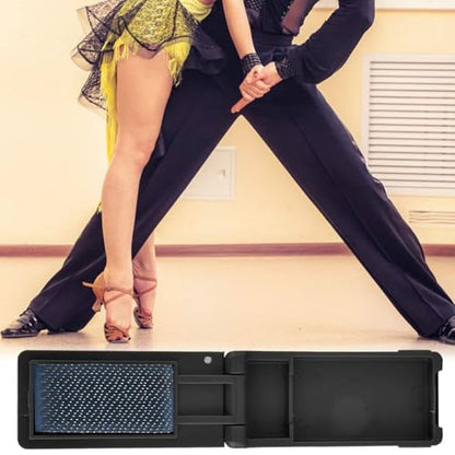 Dancing Shoe Brush, Suede Shoe Brush for Ballroom Tango Latin Dance, Professional Foldable Dance Shoe Cleaner with Cover, Portable Wire Brush for Suede Soles, Lightweight Shoe Care Tool(Black) - color: Black