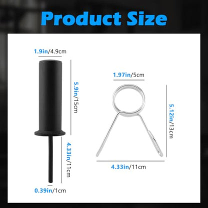 Weight Stack Pin Extender, 10mm x 110mm Gym Pin with Spring Clip Collar for Cable Machine & Home Gym, Fits 2" Weight Plates, Durable Steel Weight Stack Pin