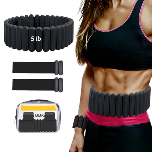 BBK Up to LBS Adjustable Weighted Belt For Women and Men, Weighted Walking Exercise Belt for Gym, Strength Training, Wrist & Ankle - color: Black, size: 5lb