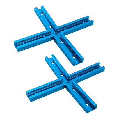 POWERTEC 71698V 3" T-Track Intersection Kit with Predrilled Mounting Holes, for Universal T-Track, Woodworking Jigs and Fixtures - style: 3" Intersection Kits
