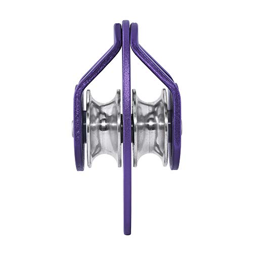 KAILAS Mobile Micro Climbing Rescue Pulley CE UIAA Certified Single/Double Pulley Rope 28kN Small Lightweight Heavy Duty Aluminum Steel - color: Purple, size: Double Pulley